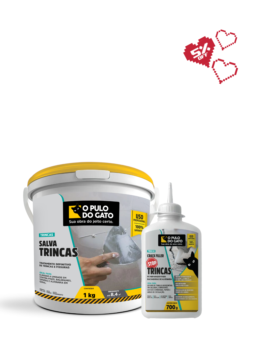Salva Trincas 1kg + Crack Filler Stop Trincas 700g