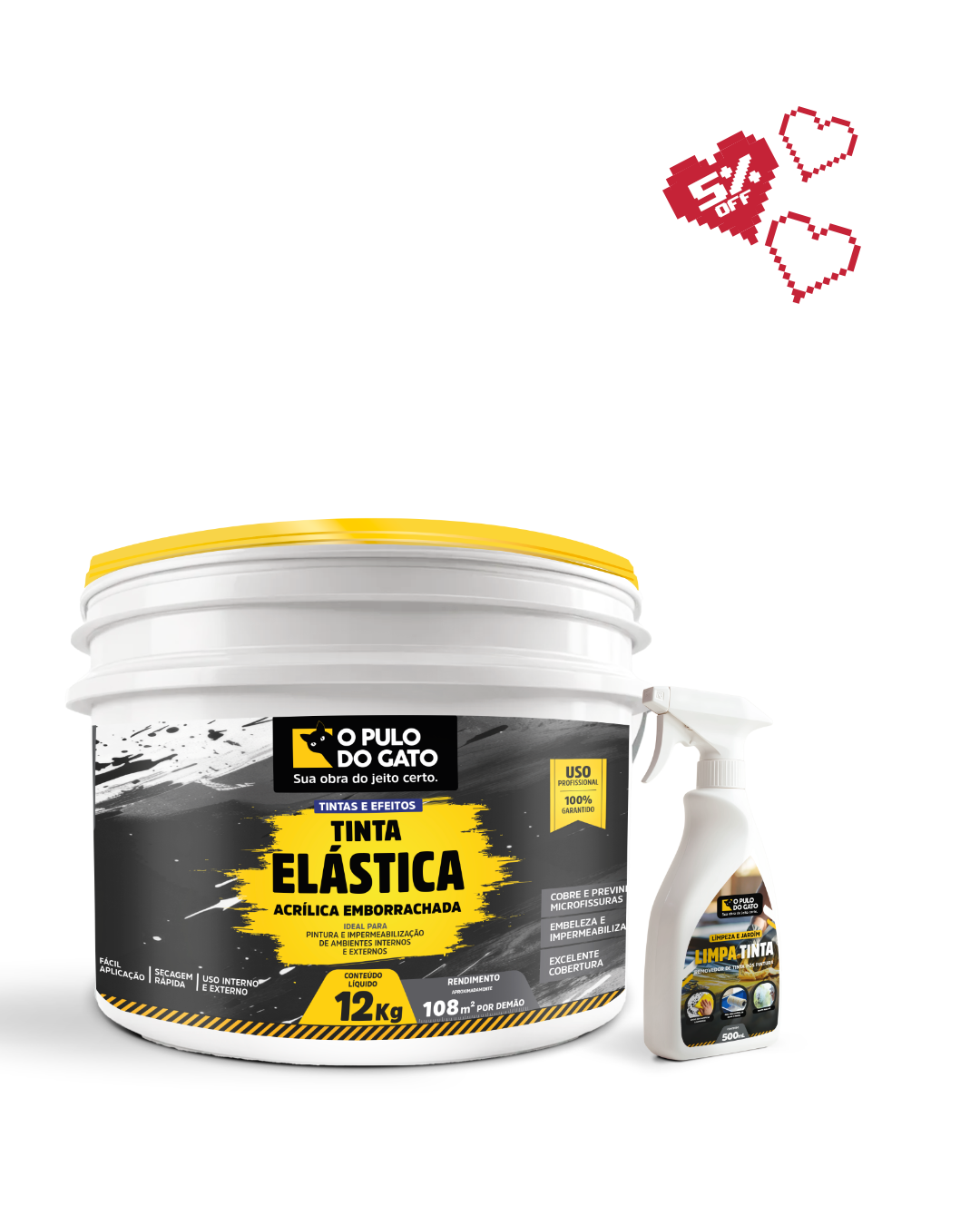 Tinta Elástica 12Kg + Limpa Tinta 500ml